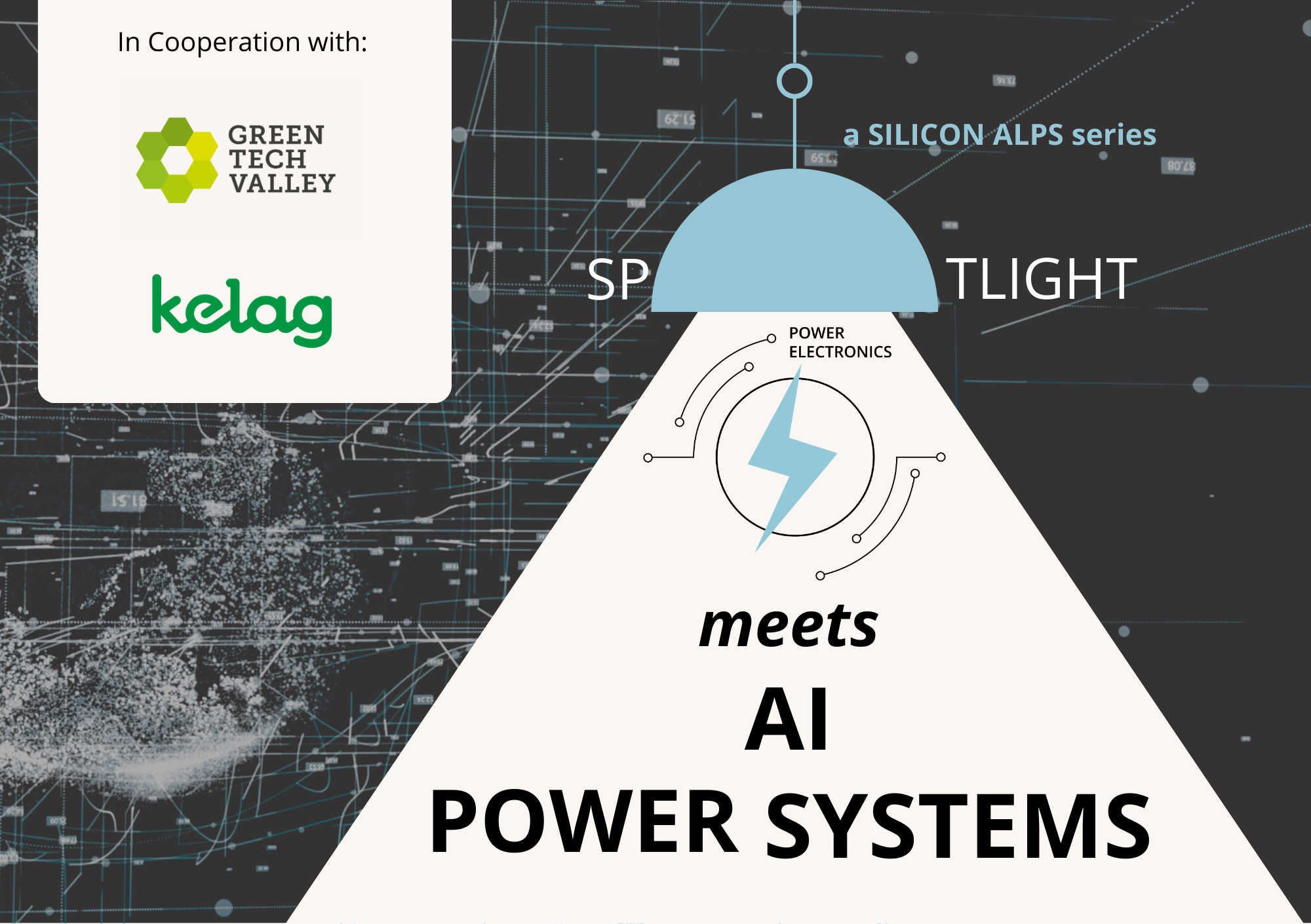 Power Electronics meets AI Power Systems Grafik mit Green Tech Valley und kelag