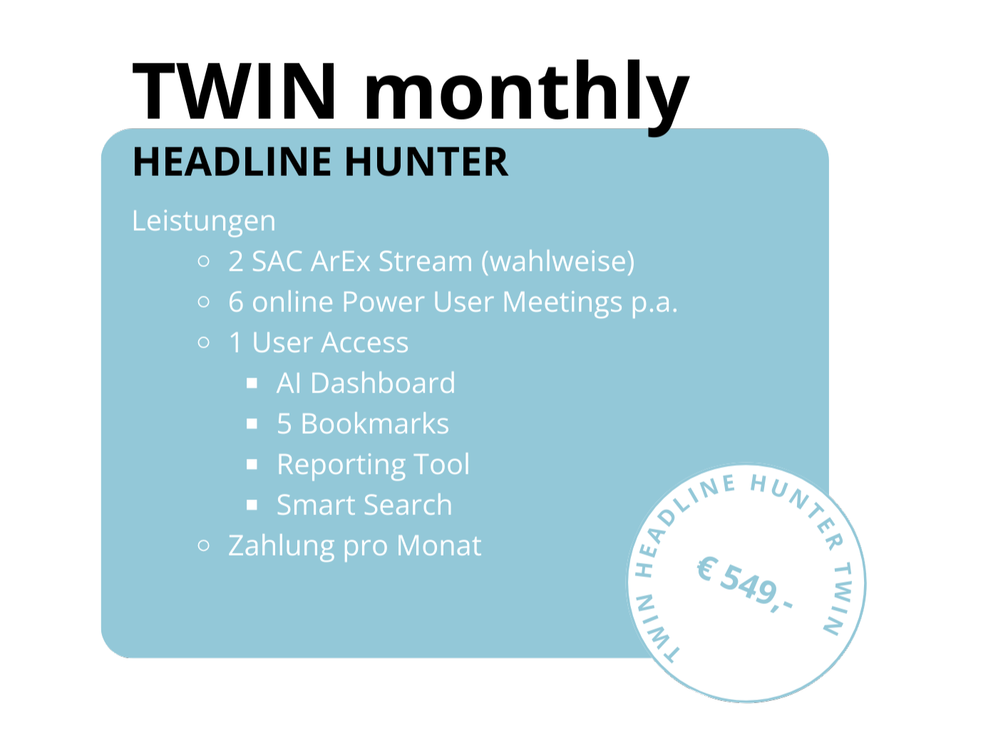HeadlineHunter Sales TWIN monthly package